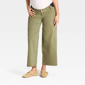 Under The Belly Sailor Wide Leg Maternity Jeans - Green 00